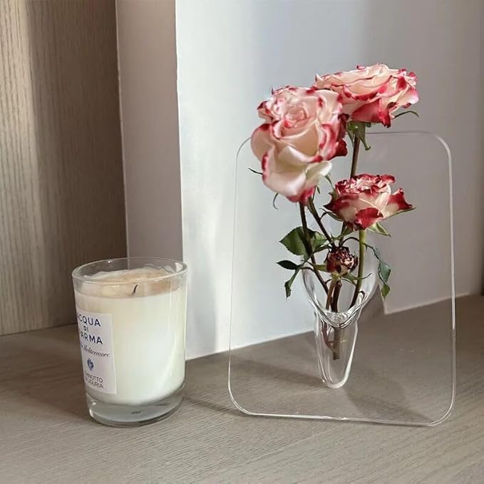Vase à Fleurs Transparent en Acrylique